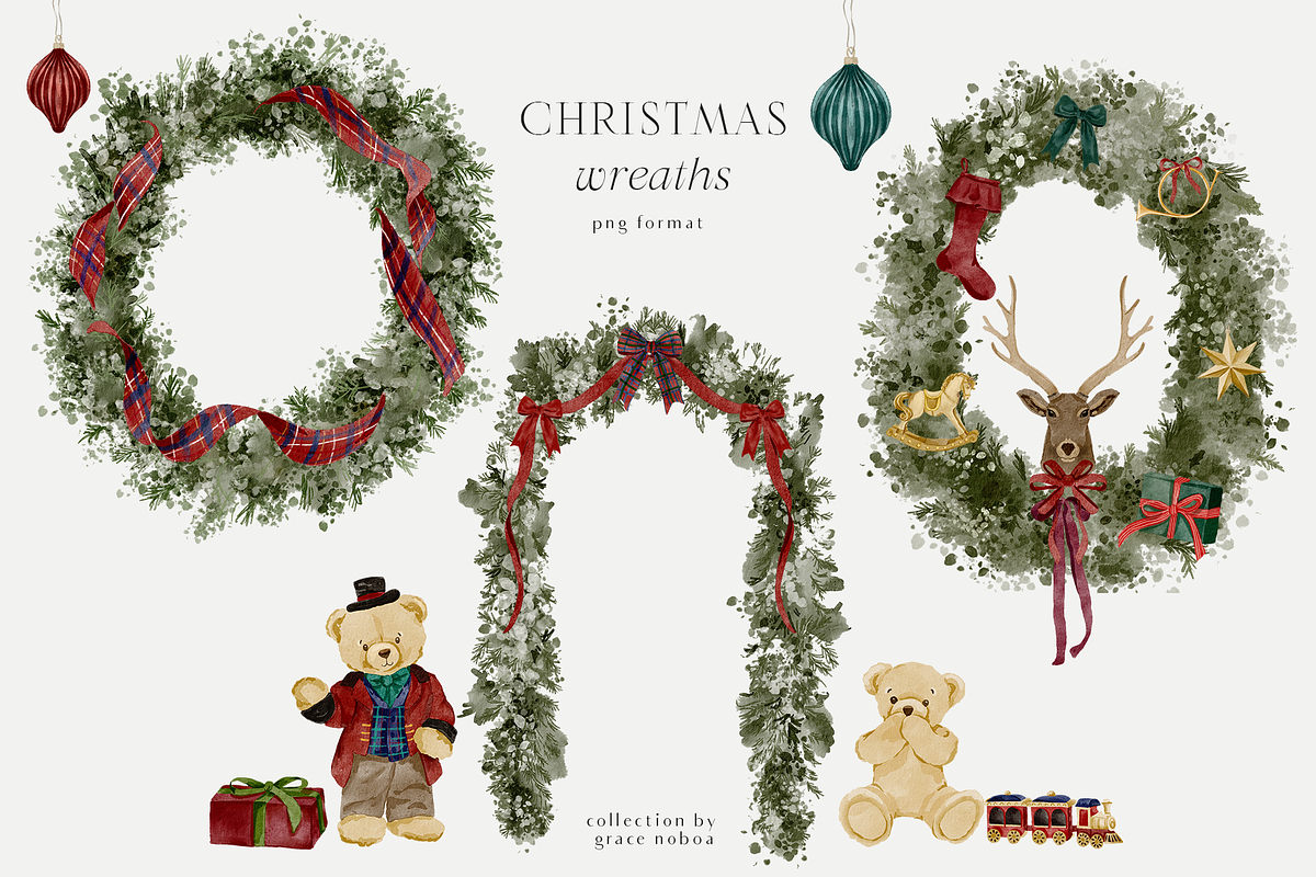 Christmas holiday graphics bows, an Object Graphic by Grace Noboa Illustrations (Photo 8 of 15)