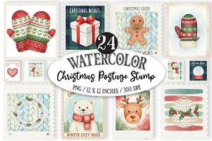 Faux Yarn Christmas Postage Stamp, an Illustration by Designking