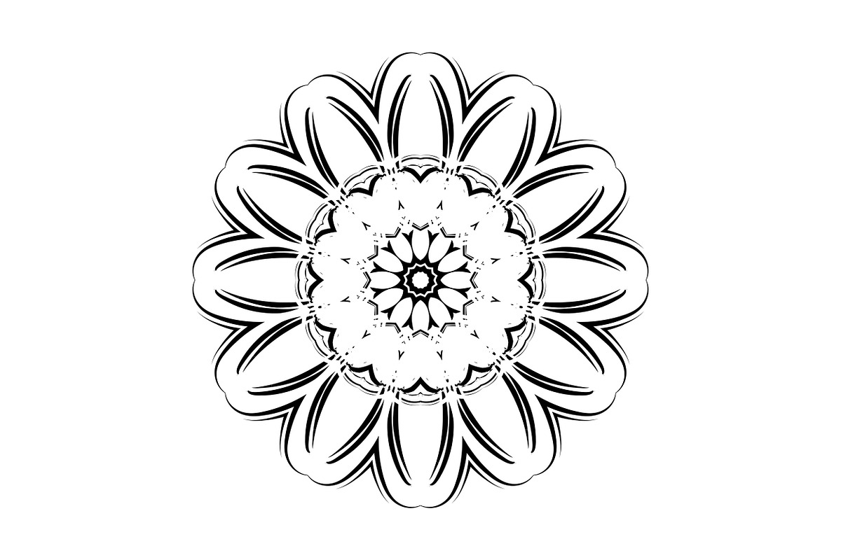 Black and White Mandala Patterns Set, a Decorative Illustration by NJ Himel (Photo 70 of 101)