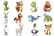 Animals Minimalist Cartoon Clipart, an Illustration by CreationArt (Thumbnail 4 of 4)