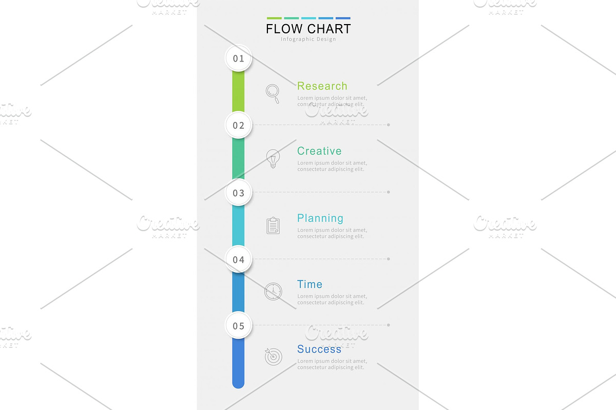 Vertical flow chart infographics, a Presentation Template by TotallypicRF