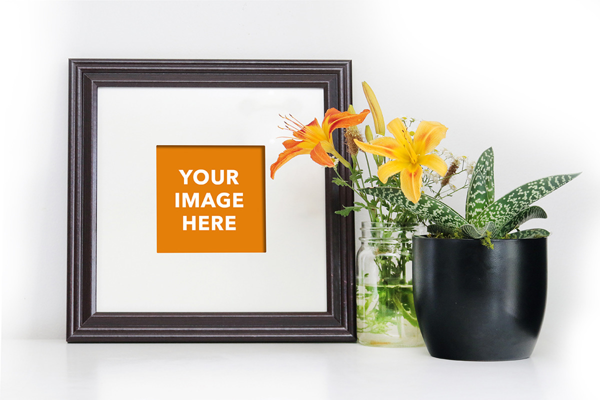 Square (Brown) Frame Mockup, a Print Template by ByGiftyJane (Photo 2 of 2)