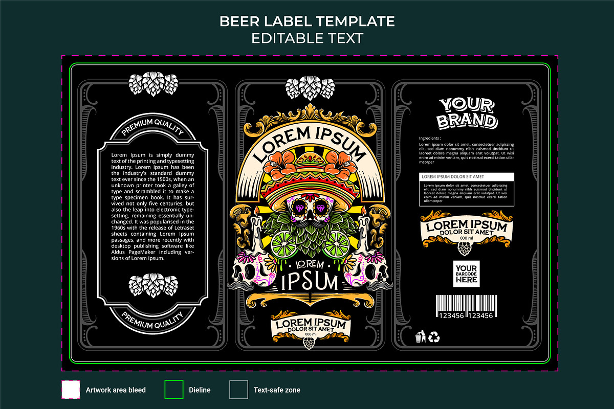 mexican beer label design template, a Branding & Logo Template by Pen of God Studio (Photo 2 of 3)