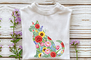 Flower Cat Png, Sublimation Design, a Seasonal Illustration by Rose Art (Thumbnail 4 of 4)