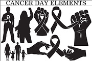 Cancer Awareness Day Silhouette Set, a Healthcare Illustration by balal (Thumbnail 1 of 6)