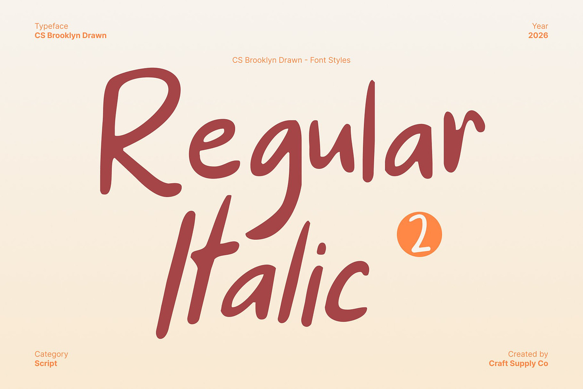 CS Brooklyn Drawn, a Handwritten Font by Craft Supply Co. (Photo 4 of 8)