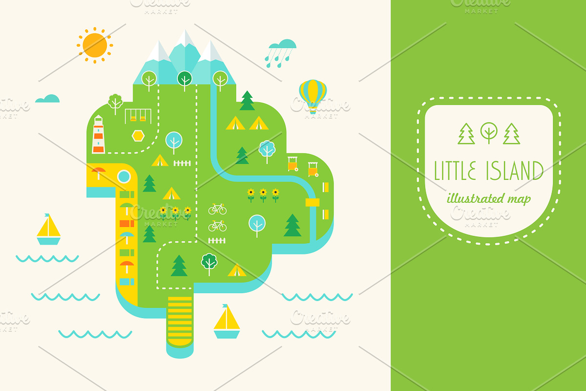 Resort Island Illustrated Map, an Illustration by Julia Batsheva (Photo 2 of 2)