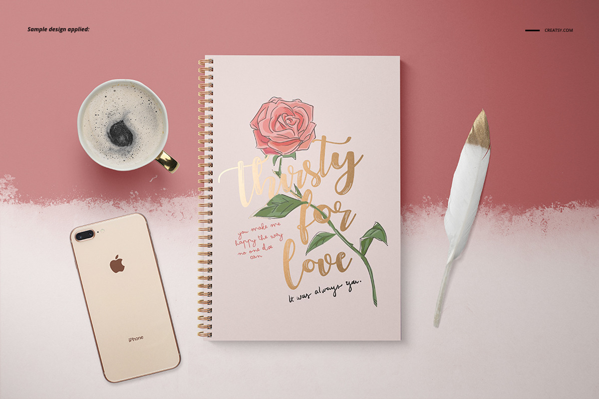 A4 Notebook Mockup Set (square holes, a Stationery Template by creatsy5 (Photo 6 of 14)