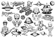 UFO illustrations, a Branding & Logo Template by DGIM studio (Thumbnail 2 of 5)