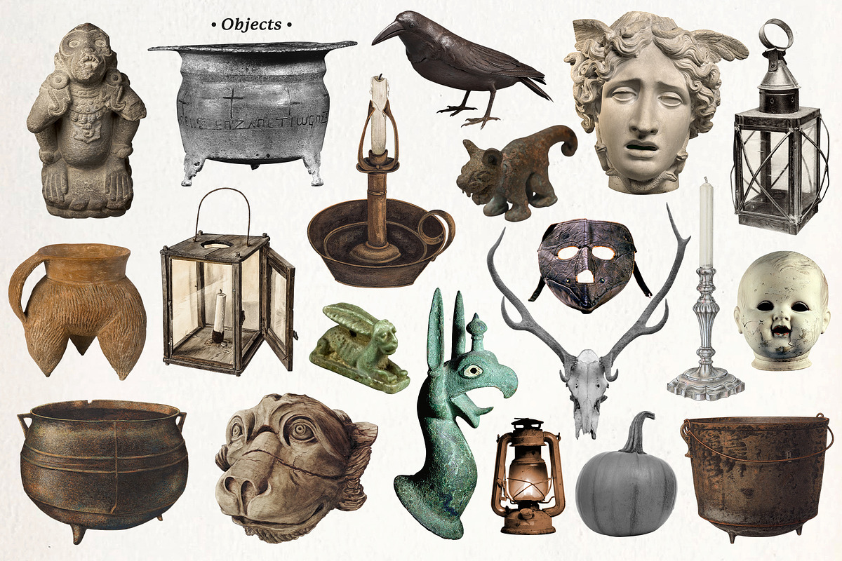 The Eerie Reverie Collage Pack, an Object Graphic by Dina Mae (Photo 9 of 13)