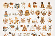 Brown Christmas Clipart 72 PNG, a Seasonal Illustration by EleSArtDesign (Thumbnail 3 of 6)