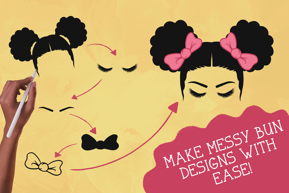 Messy bun builder Procreate brushes, a Brush Add-On by Brushed Rose (Photo 3 of 5)