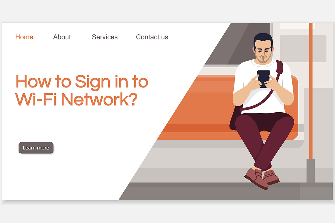 How to sign in to wi fi network, a Flyer Template by IMG Visuals