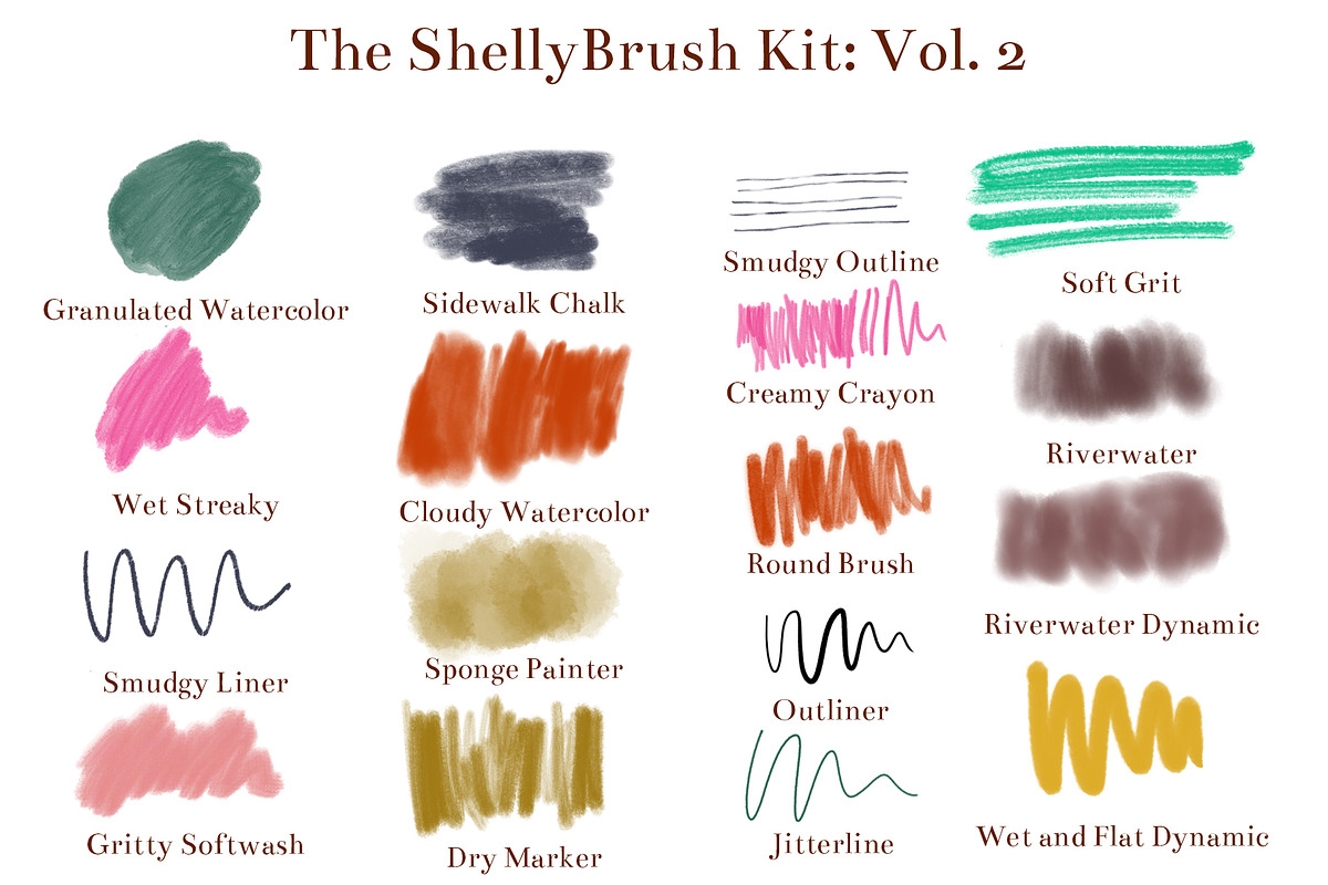 The ShellyBrush Kit Bundle Vol 1+2, a Brush Add-On by Shelly Laslo Illustration (Photo 8 of 10)
