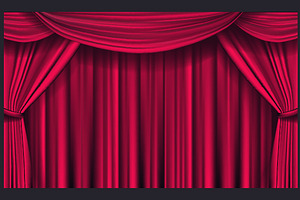 Red Curtain Vector Illustration