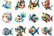 Quirky Whimsical Summer Fishes PNG, an Illustration by Designking (Thumbnail 3 of 4)