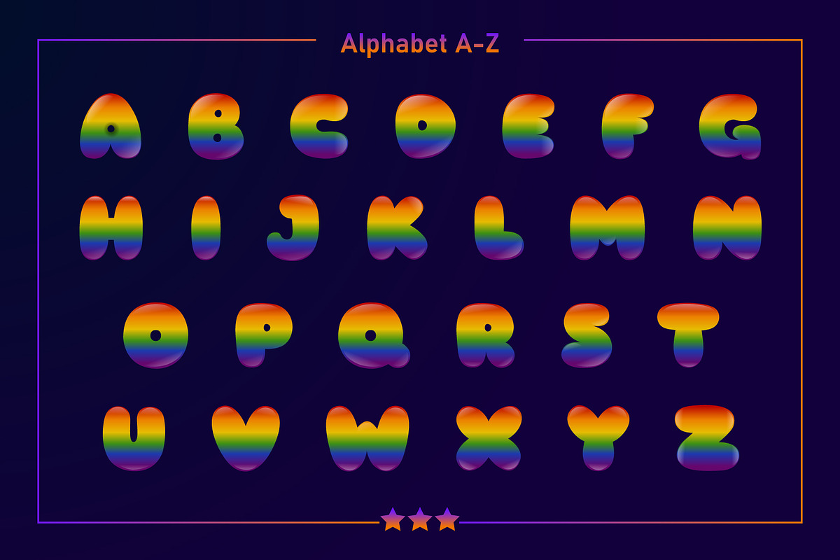 LGBTQ Rainbow Color Fonts, a Font by Fox7 By Rattana (Photo 2 of 8)