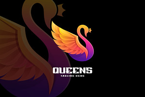 Queen Swan Gradient Colorful Style., a Branding & Logo Template by ModalTampang