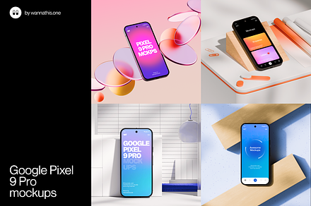 Google Pixel 9 Pro mockups, an Android Mockup by Wannathis.one