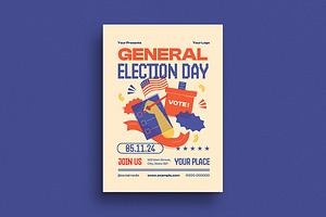 US General Election Day Flyer, a Flyer Template by VectorVactory