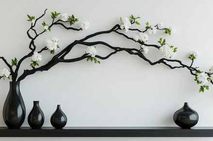 Floral display on shelf, a Photo by Beautiful things