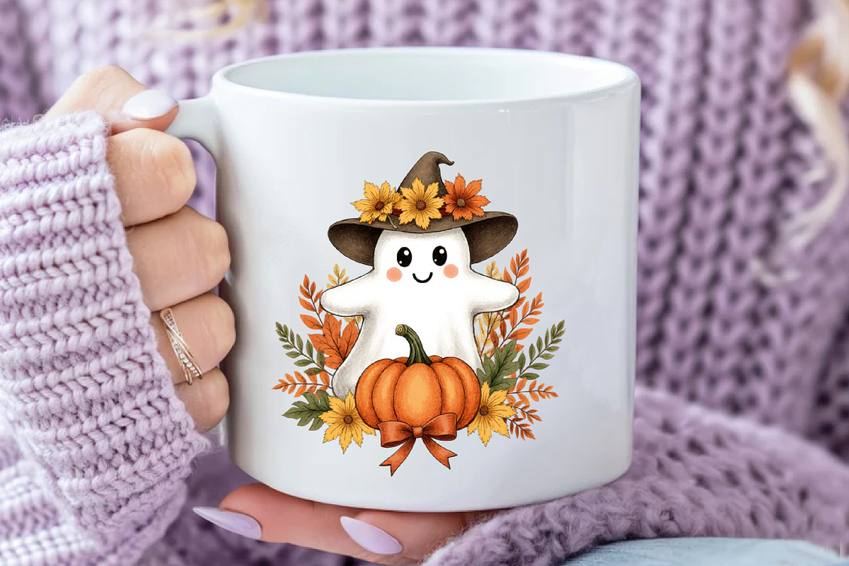Vintage Floral Ghost Png, Halloween, an Illustration by Daily.Designs (Photo 4 of 5)