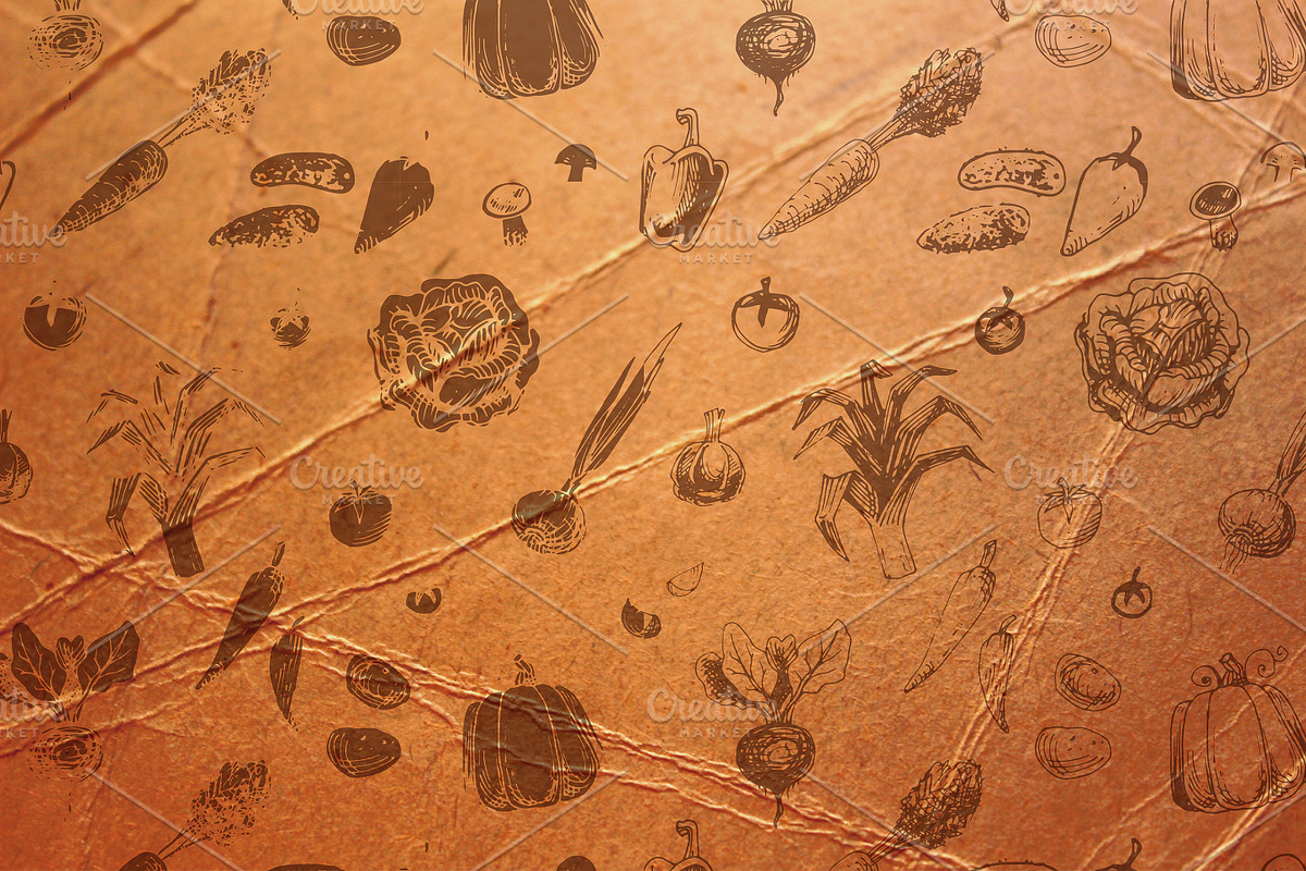 Hand-drawn vegetables. vector, a Food Illustration by Margo Miller (Photo 5 of 5)