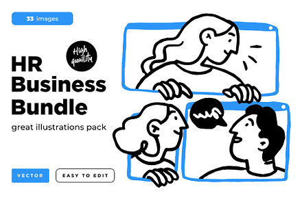 HR business illustration set, a Person Illustration by StonePic