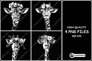Funny Giraffe Tongue Out Flower Crow, a Background Graphic by LaseredNinja (Thumbnail 1 of 7)