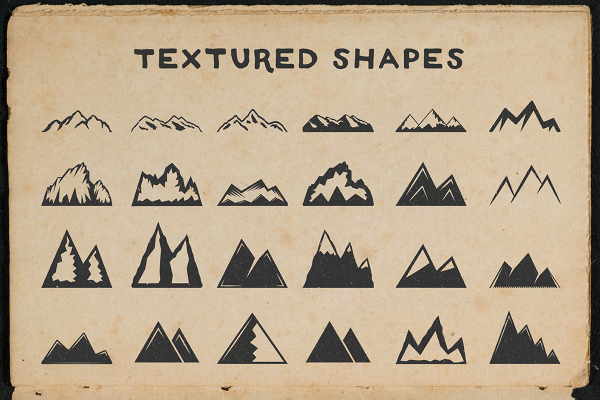 24 vintage mountain shapes, an Object Graphic by AkimD (Photo 3 of 6)