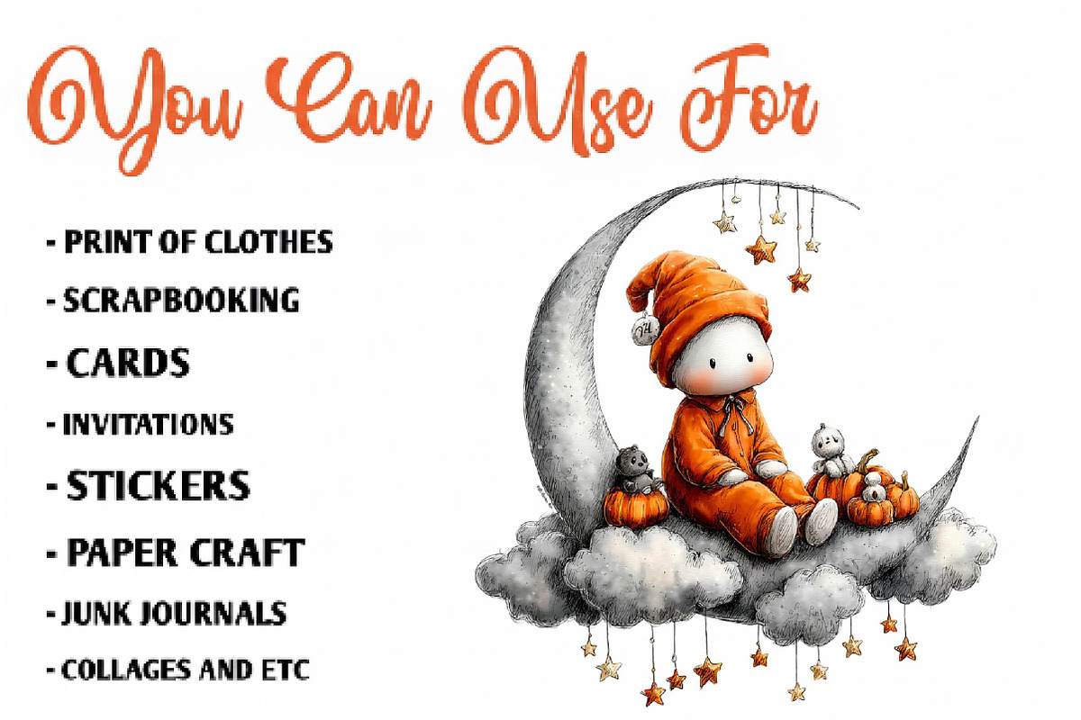 Cute Halloween Ghosts, a Seasonal Illustration by CreationArt (Photo 5 of 7)