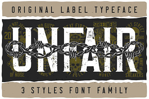 Unfair Font Family, a Font by VozzyStock
