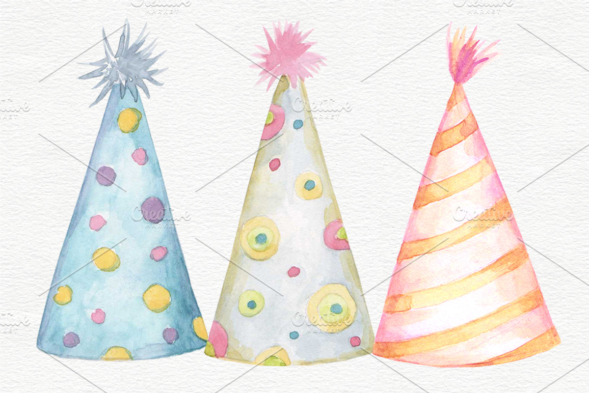 Birthday Party Clipart, an Illustration by Colibri Watercolor (Photo 5 of 5)