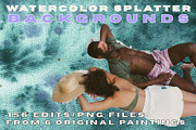 Watercolor Splatter Backgrounds, a Background Graphic by Eryn Rose Design (Thumbnail 1 of 19)