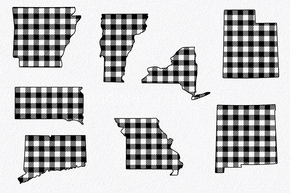 50 States SVG Bundle - Buffalo Plaid, an Illustration by OldMarket Designs (Photo 4 of 12)