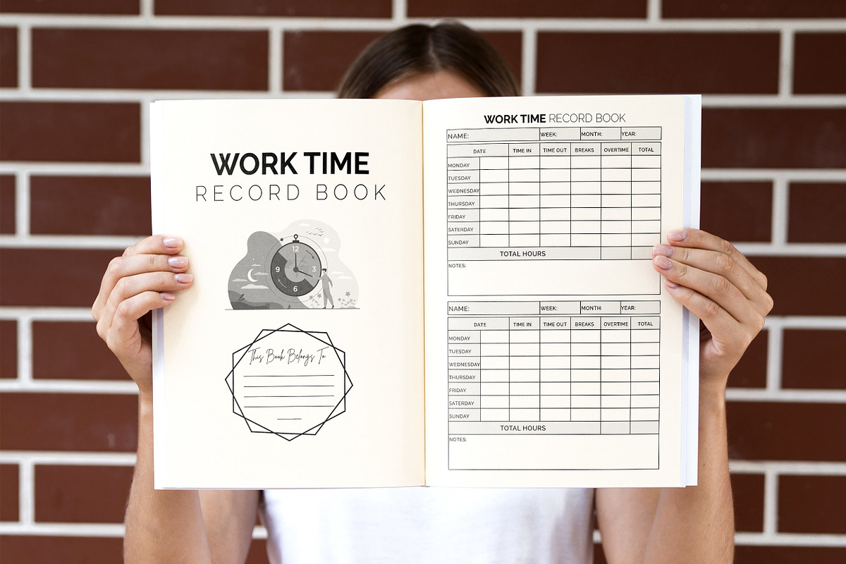 Work Time Record Book, a Templates & Theme by Graphicsnext | Creative ...