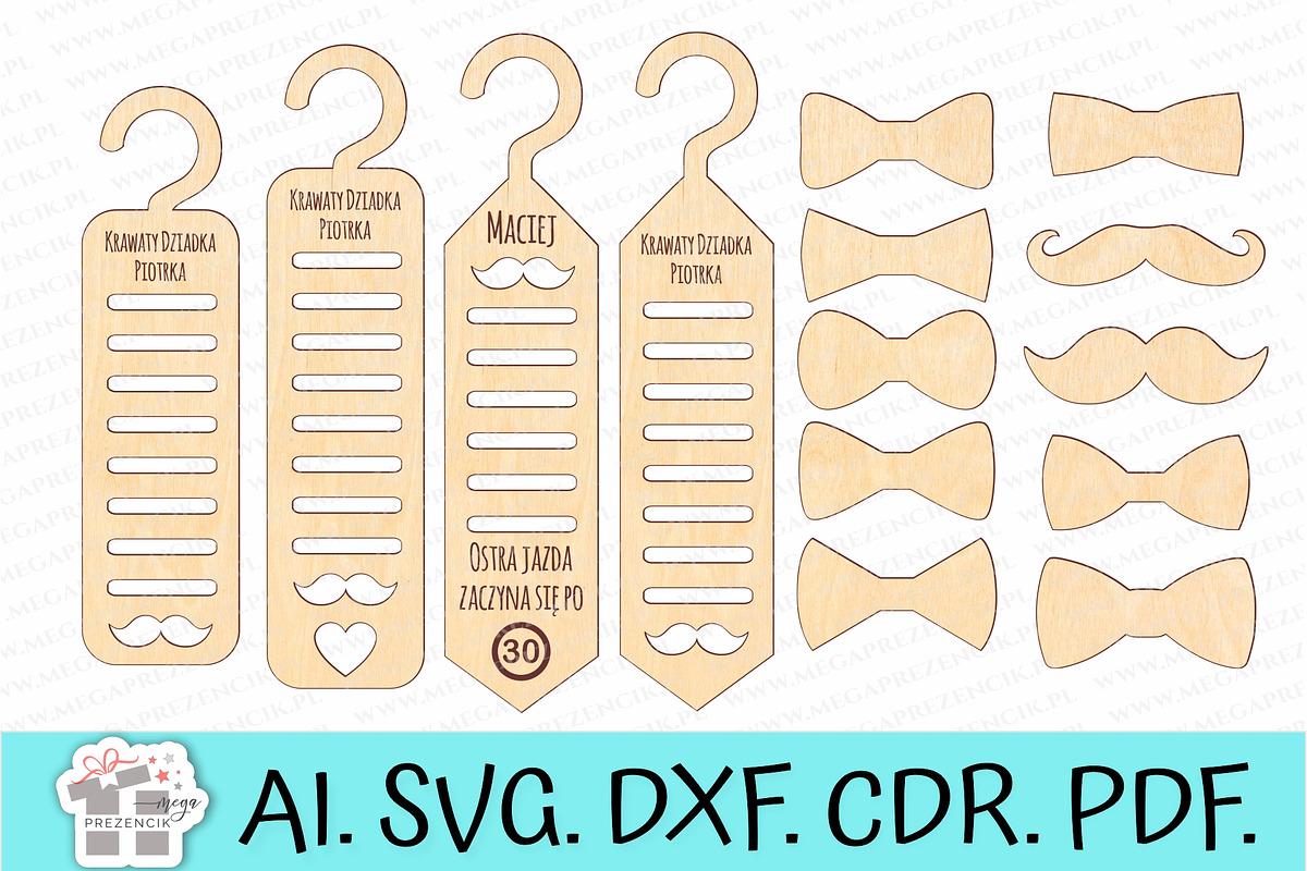 Tie hanger and bow tie for grandpa, a Pattern Graphic by MegaPrezencik (Photo 1 of 6)