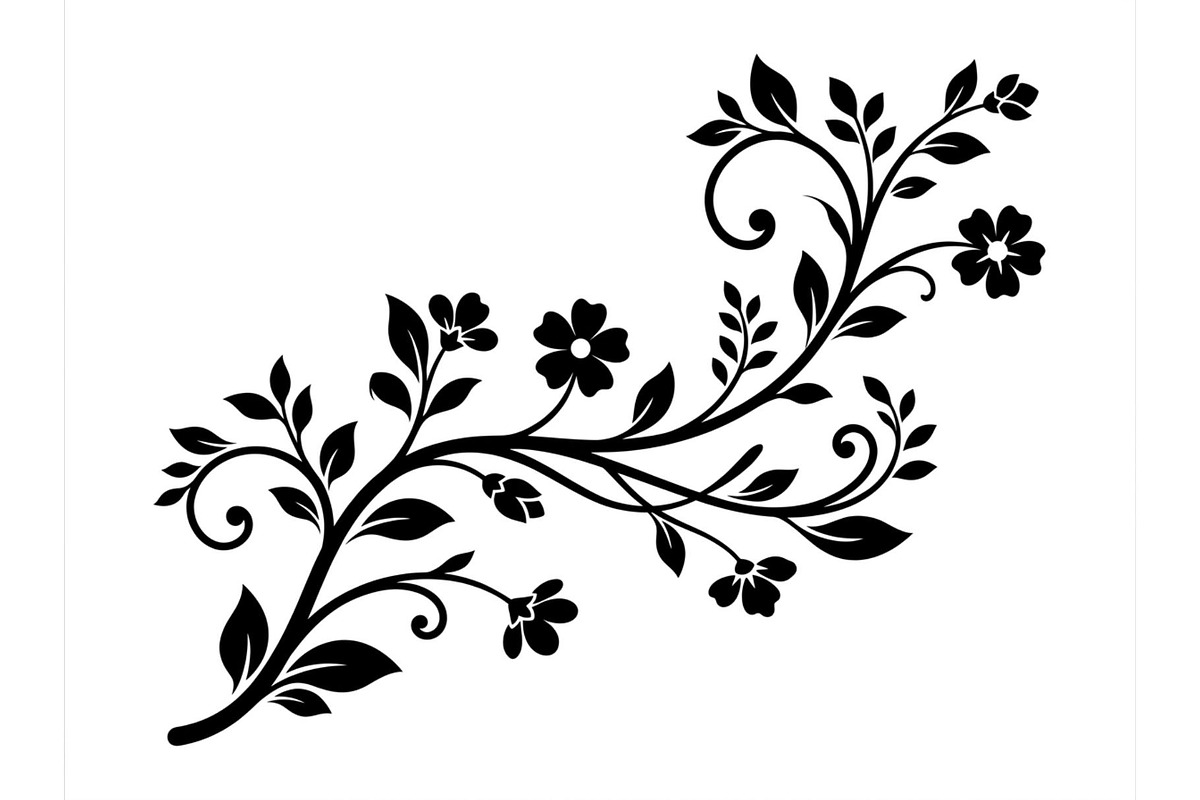 Elegant Floral Vine Silhouette, an Object Graphic by Creativeshirt (Photo 2 of 3)