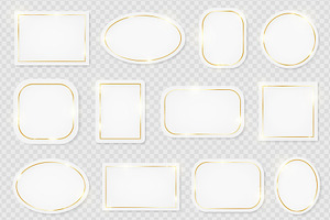 Gold shiny vintage frames pack