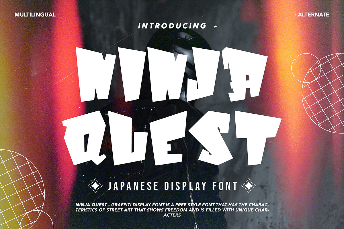 Ninja Quest - Japanese Display Font, a Font by Arendxstudio (Photo 1 of 9)