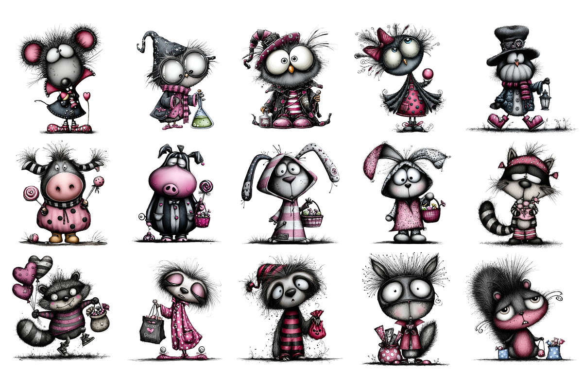 Quirky Halloween PNG Clipart Bundle, a Seasonal Illustration by Nicolle's Colorful Art (Photo 4 of 5)