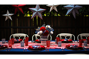 july stars and strips background ai, a Holiday Photo by pikepicture