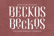 Beckos - Unique Serif Display, a Serif Font by Mokatype Studio (Thumbnail 1 of 10)