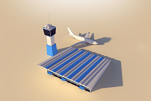 Cartoon Low Poly Airport