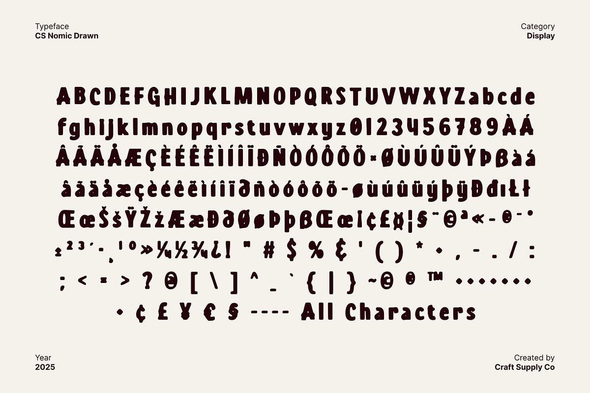 CS Nomic Drawn, a Sans Serif Font by Craft Supply Co. (Photo 8 of 8)
