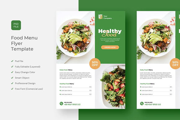 Healthy Food Menu Flyer