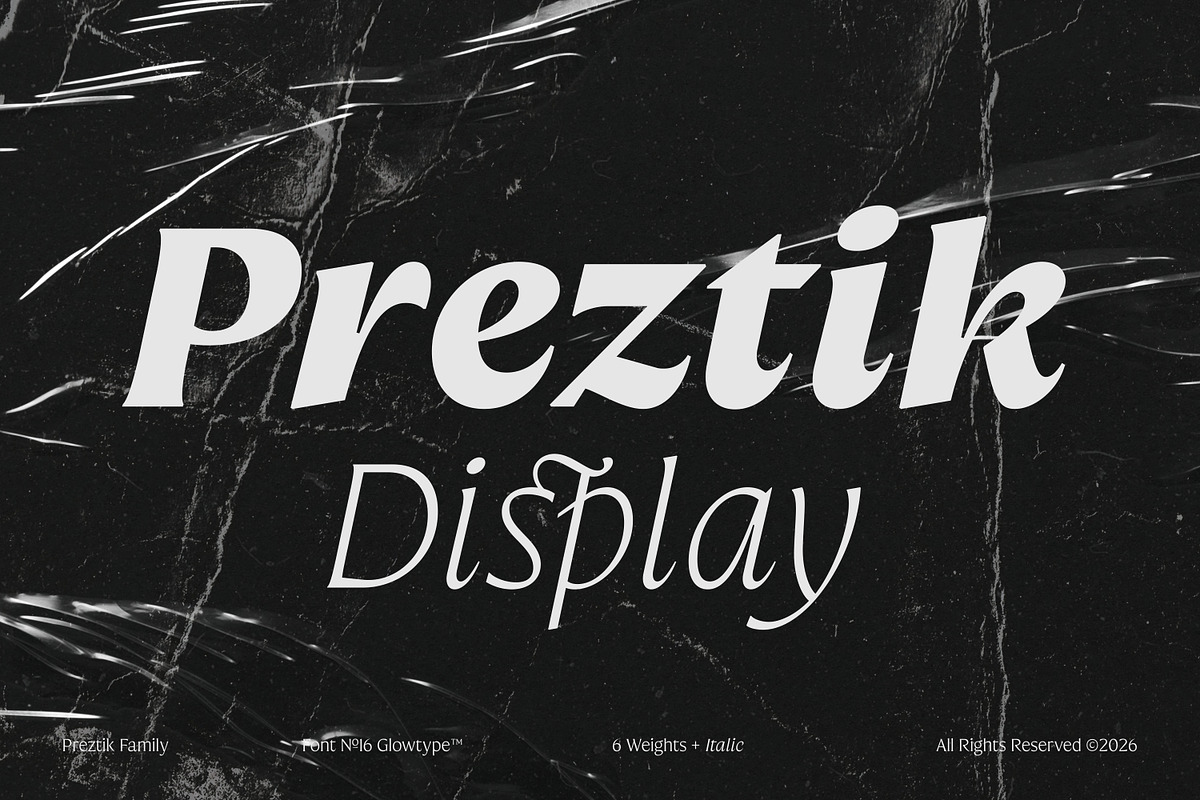 Preztik Display Typeface, a Serif Font by Glowtype (Photo 1 of 15)