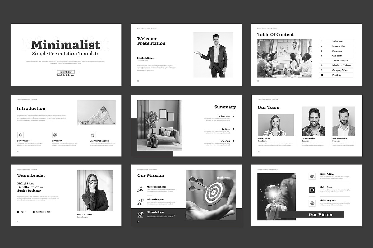 Simple & Minimal Business PowerPoint, a Presentation Template by Mighty-Slide (Photo 2 of 5)