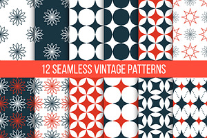 Vector seamless vintage patterns set