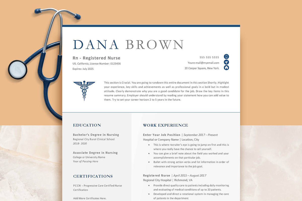 RN Resume Template Nurse, a Resume Template by VictoriousVita (Photo 1 of 8)